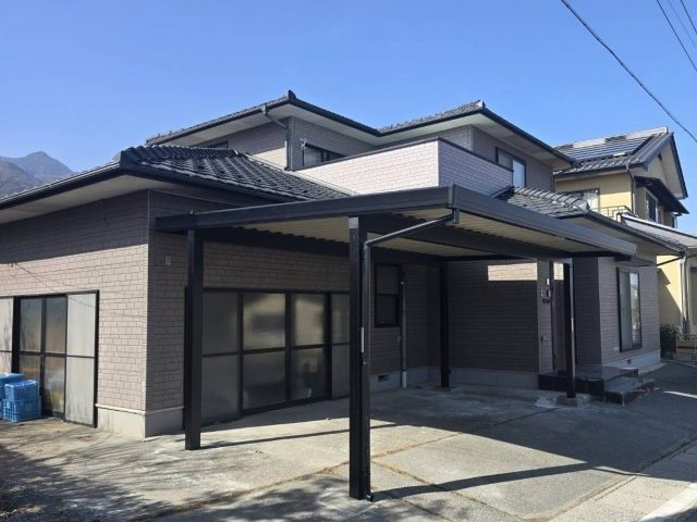 松川町M邸_完成したカーポート