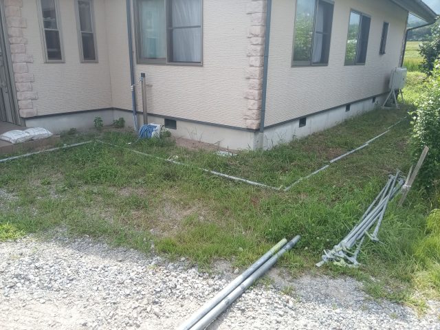 駒ヶ根市I邸_足場組立開始