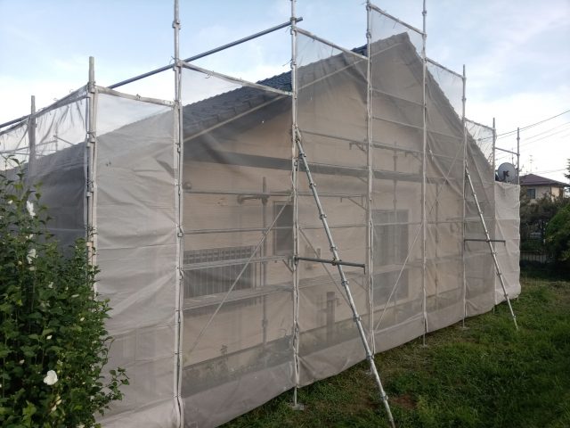 駒ヶ根市I邸_足場組立完了