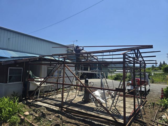 阿智村S邸_鉄骨骨組補強