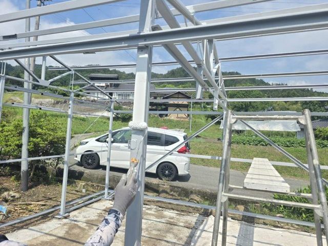 阿智村S邸_上塗り塗装中