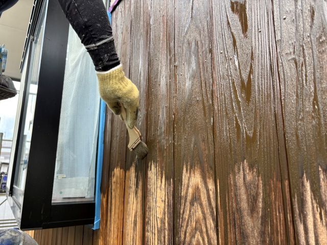 飯田市W邸_木部塗装1回目