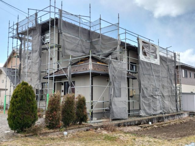 伊那市K邸_足場組立完了