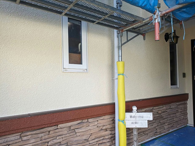 上伊那郡飯島町：外壁塗装工事が完了して完成検査を行う前の状況
