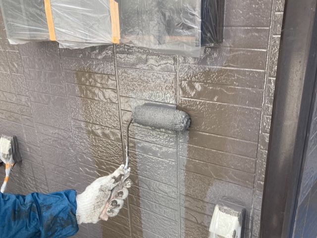 阿智村K様_外壁上塗り