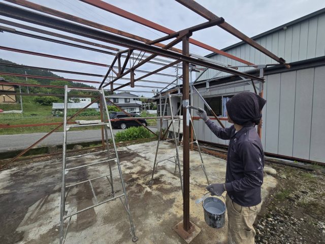 阿智村S邸_錆止め塗装