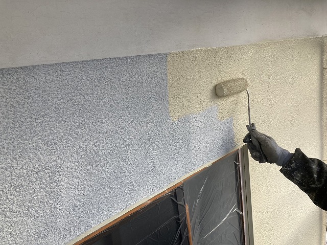 飯田市：シリコンREVO1000を使ったモルタル外壁への塗装