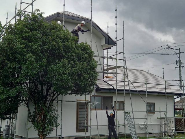 伊那市K邸_足場撤去中
