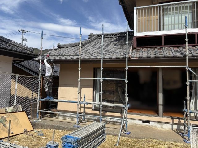伊那市M邸_足場組立中