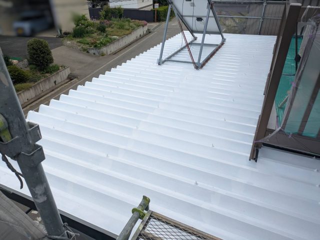伊那市S邸_屋根上塗り1回目完成