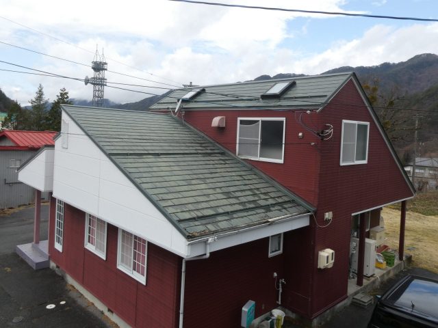 木曽町秋桜さま_施工前の屋根全景