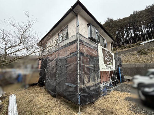 飯田市I邸_1階部分のみの足場