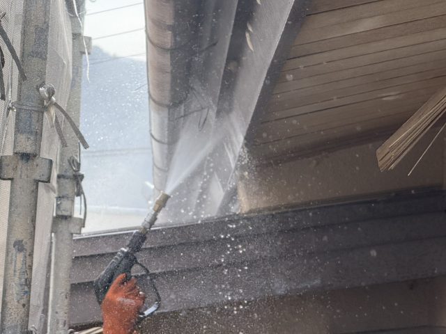 伊那市M邸_付帯部洗浄のようす
