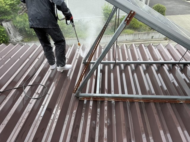 伊那市S邸_屋根洗浄作業
