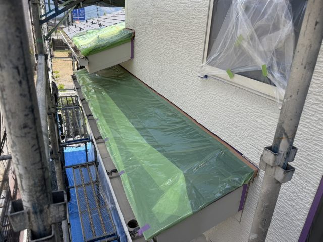 駒ヶ根市_庇に養生