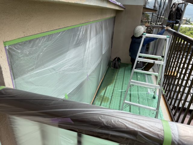 飯田市N邸_養生作業中