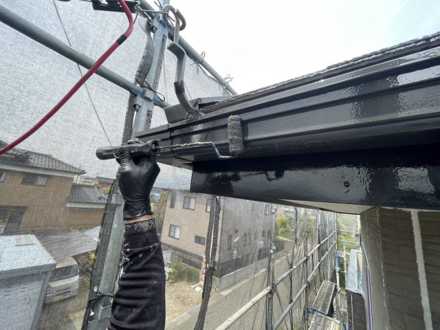 駒ヶ根市I邸_軒樋塗装