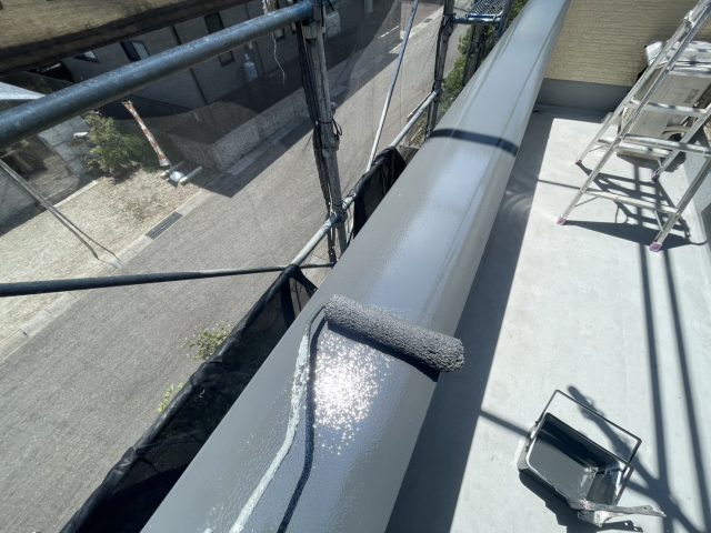 駒ヶ根市I邸_ベランダの笠木塗装仕上げ