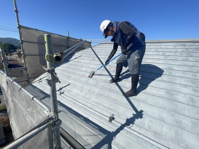 伊那市K邸_ケレン作業のようす