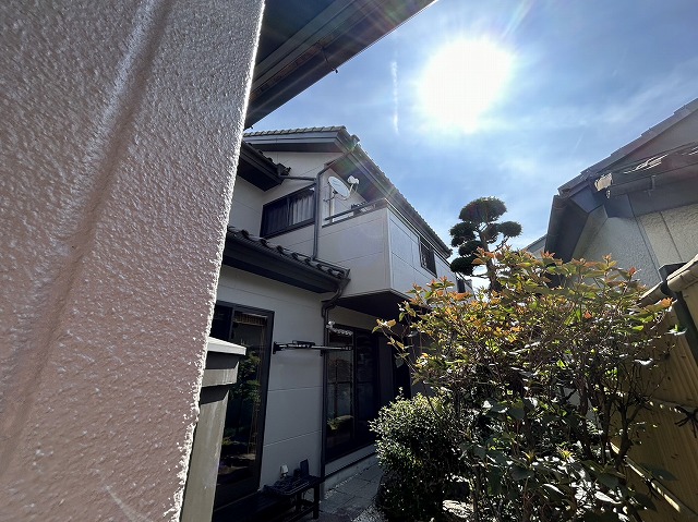 飯田市：遮熱塗料で外壁塗装が完了した状況